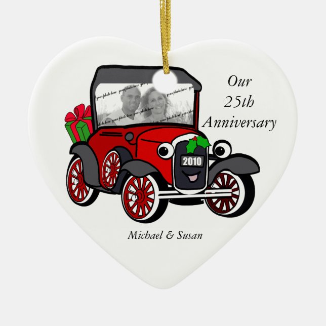 Ornamento De Cerâmica Modelo A Fotografia Natal (Frente)