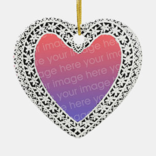 ORNAMENTO DE CERÂMICA MODELO DA FOTO DO CORAÇÃO DO LAÇO DO CUPIDO