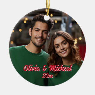 Ornamento De Cerâmica Modelo de foto de casais elegantes clássicos