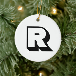 Ornamento De Cerâmica Modelo de Foto Monograma Personalizado do Golfer