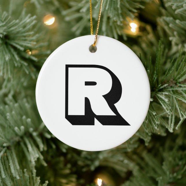 Ornamento De Cerâmica Modelo de Foto Monograma Personalizado do Golfer (Árvore)