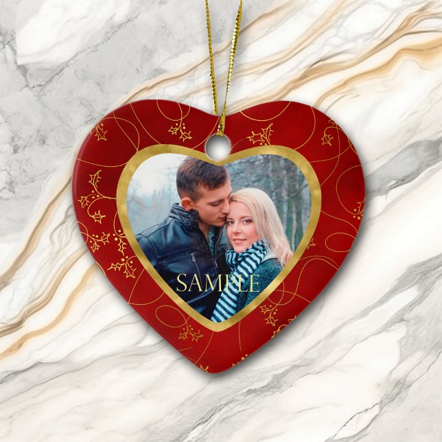 Ornamento De Cerâmica Modelo de Fotografia Dourado Leaf Vine Primeiro Na (Criador carregado)