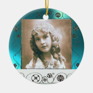 Ornamento De Cerâmica MODELO DE FOTOGRAFIA MÁGICO, Amarro Azul