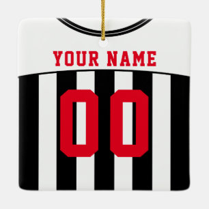 Ornamento De Cerâmica Modelo de Futebol do Name & Number Soccer