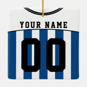 Ornamento De Cerâmica Modelo de Futebol do Name & Number Soccer