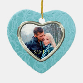 Ornamento De Cerâmica Modelo de Guarda-Keepsaem Azul Ceruliano