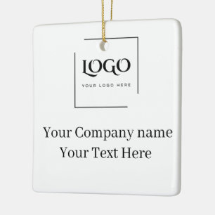 Ornamento De Cerâmica Modelo de logotipo personalizado elegante