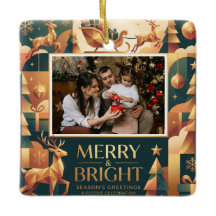 Modelo de Natal Moderno com 2 Fotos Merry and Brig