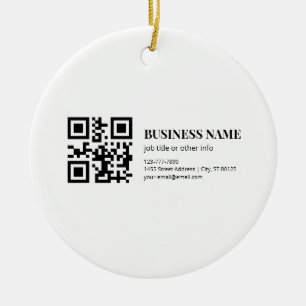 Ornamento De Cerâmica Modelo de Nome Empresarial de Código QR Personaliz