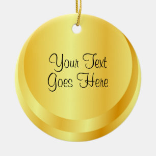 Ornamento De Cerâmica Modelo de Script Mão - Exame Metálico Dourado