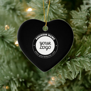 Ornamento De Cerâmica Modelo de texto circular editável e logotipo carre