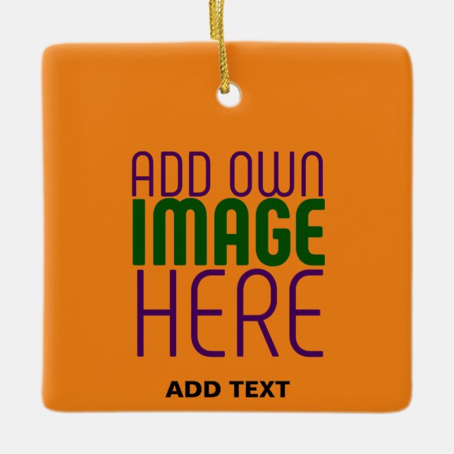 ORNAMENTO DE CERÂMICA MODELO DE TEXTO DE IMAGEM DE LARANJA ESCURA MODERN (Frente)