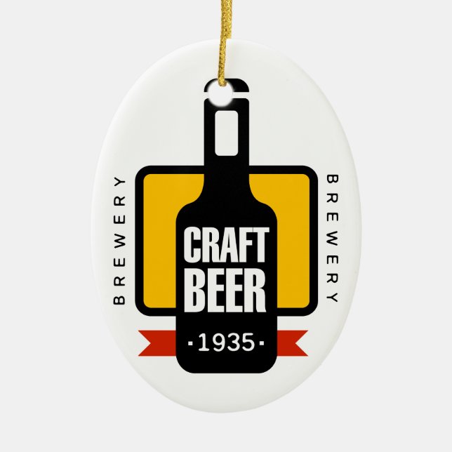 Ornamento De Cerâmica Modelo do design do logotipo da cerveja do (Frente)