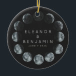 Ornamento De Cerâmica Modern Black Watercolor Moon Phases Casamento Pers<br><div class="desc">Modern Black Watercolor Moon Phases Celestial Casamento Cerâmico Personalizado</div>