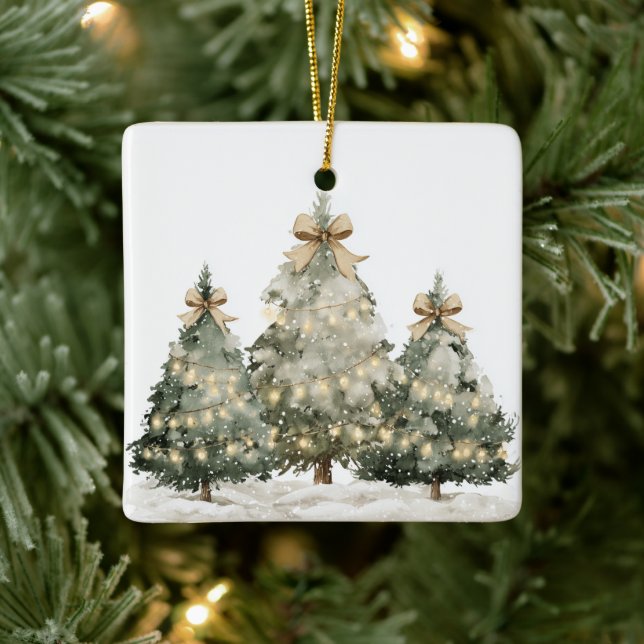 Ornamento De Cerâmica Modern Christmas Trees Ornament (Árvore)