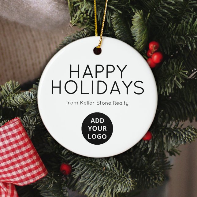 Ornamento De Cerâmica Modern Minimal Real Estate Logo Ornament (Criador carregado)