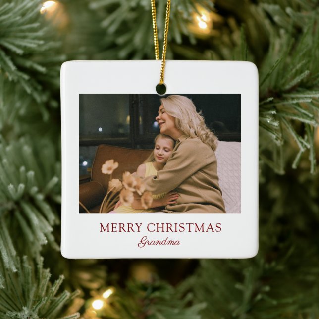 Ornamento De Cerâmica Moderno Elegante Feliz Vovó de Natal (Árvore)