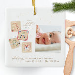 Ornamento De Cerâmica Moderno Meu Primeiro Feliz Natal Foto Bebê<br><div class="desc">🎁 Meu Ornamento Festivo se harmoniza lindamente com o tema, fazer perfeito como presente ou guardas para a família e amigos. __________________________ ***esta design faz parte de uma coleção de feriados de natal*** Abrace a magia do Natal e a beleza dos novos começos com a nossa Primeira Feliz Pequena Coleção...</div>