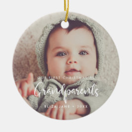 Ornamento De Cerâmica Moderno Nosso Primeiro Natal como avós