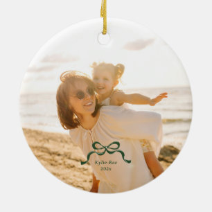Ornamento De Cerâmica Moderno Vintage Verde Arcos Foto Natal