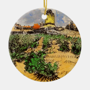 Ornamento De Cerâmica Moinho de Van Gogh de Alphonse Daudet em Fonteviel