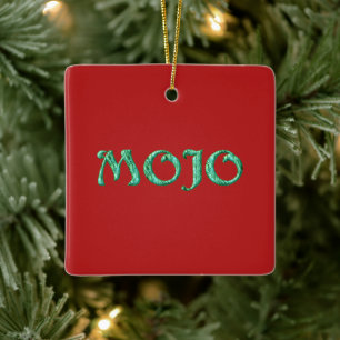 Ornamento De Cerâmica Mojo red enforing quadrado
