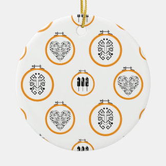 Ornamento De Cerâmica Molduras de bordado de ponto de agulha