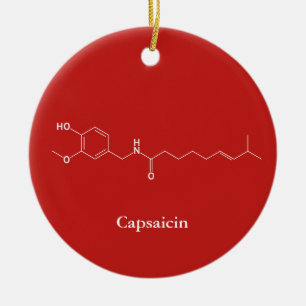 Ornamento De Cerâmica Molécula de Capsaicina Química Amantes de Pimenta
