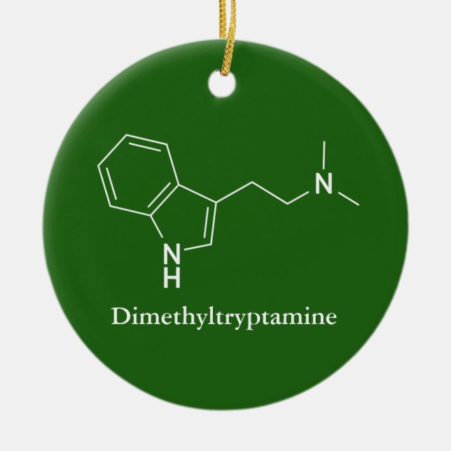 Ornamento De Cerâmica Molécula de DMT Dimetiltriptamina Química (Frente)