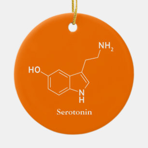 Ornamento De Cerâmica Molécula de Serotonina Química Ciência Legal
