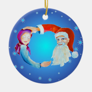 Ornamento De Cerâmica Molercola d'água Magia Papai Noel