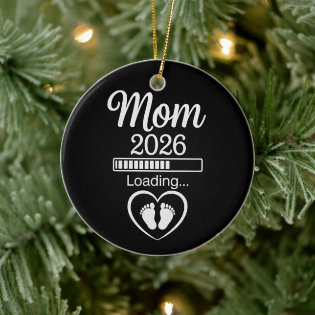 Ornamento De Cerâmica Mom 2026 Loading Dad Pregnancy Announcement Baby (Árvore)