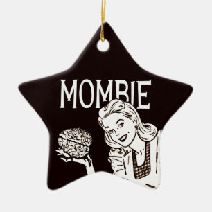Ornamento De Cerâmica Mombie Retro Zombie
