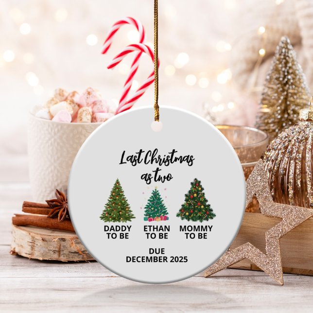 Ornamento De Cerâmica Mommy and Daddy Ornament, Daddy See you soon (Criador carregado)