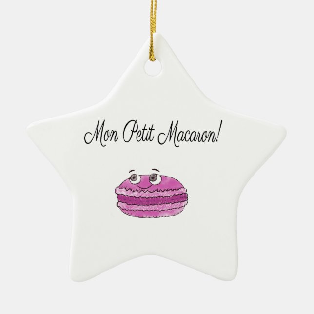 Ornamento De Cerâmica Mon Petit Macaron (Frente)