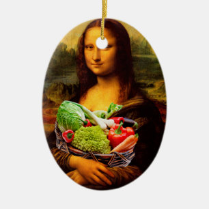 Ornamento De Cerâmica Mona Lisa ama legumes