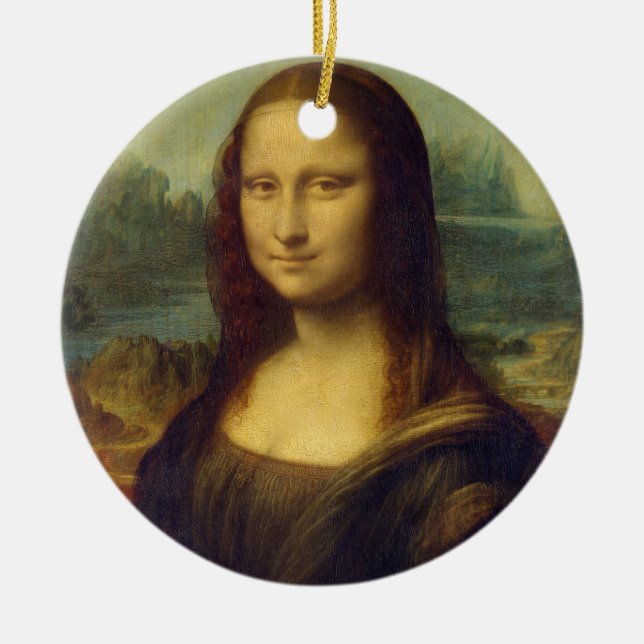 Ornamento De Cerâmica Mona Lisa by Leonardo Da Vinci (Frente)