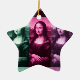 Ornamento De Cerâmica Mona Lisa Green Pink Purple