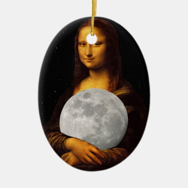 Ornamento De Cerâmica Mona Moona Lisa (Frente)