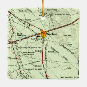 Ornamento De Cerâmica Monahans TX Vintage Topo