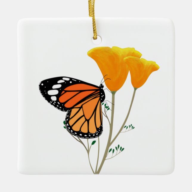 Ornamento De Cerâmica Monarch Butterfly Ornament (Frente)