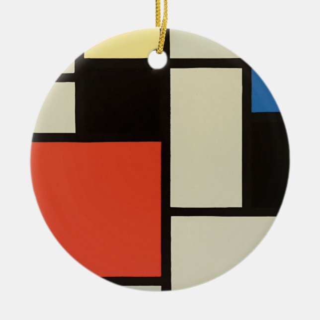 Ornamento De Cerâmica Mondrian Composition Modern Abstrato Pintura (Frente)