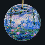 Ornamento De Cerâmica Monet: Lírios Água 1919, famosa pintura<br><div class="desc">Claude Monet: Lírios de Água Vermelho,  1919,  bela pintura de arte</div>