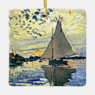 Ornamento De Cerâmica Monet - Navio de vela na le Petit Gennevilliers