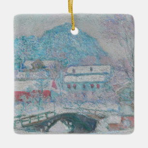 Ornamento De Cerâmica Monet - Noruega, Vila Sandviken na Neve