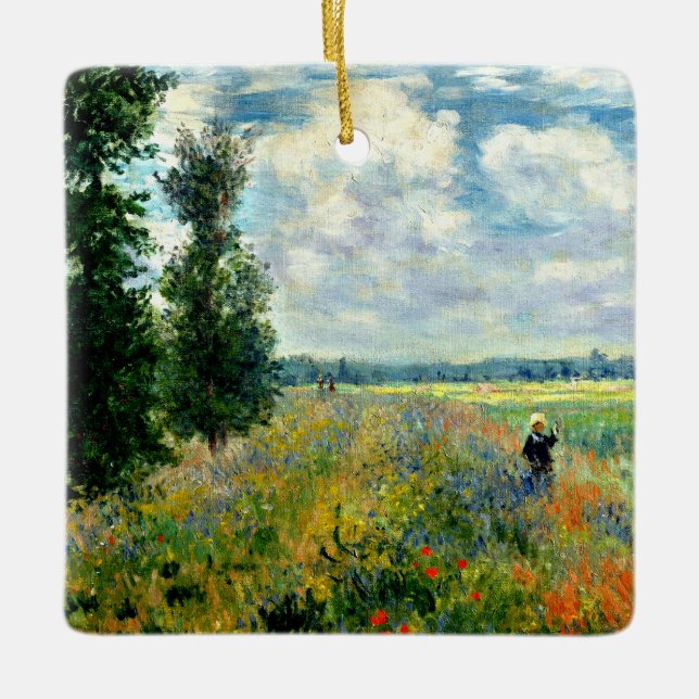 Ornamento De Cerâmica Monet - Poppy Field, Argenteuil (Frente)