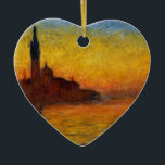 Ornamento De Cerâmica Monet Sunset Veneza Impressionismo Colorido Arte<br><div class="desc">Monet Sunset - Claude Monet Sunset em Veneza Impressionista de Vintage Painting San Giorgio Maggiore al Crepuscolo, ou San Giorgio Maggiore em Dusk é uma de uma série de pinturas feitas pelo artista Claude Monet, do mais fabuloso pôr do sol em Veneza. Esta é uma famosa pintura impressionista de Claude...</div>