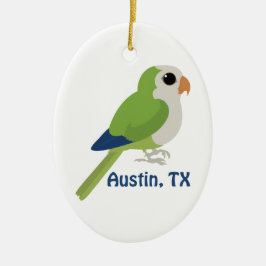 Ornamento De Cerâmica Monk Parakeet - Austin, Texas