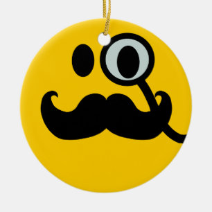 Ornamento De Cerâmica Monocle do bigode