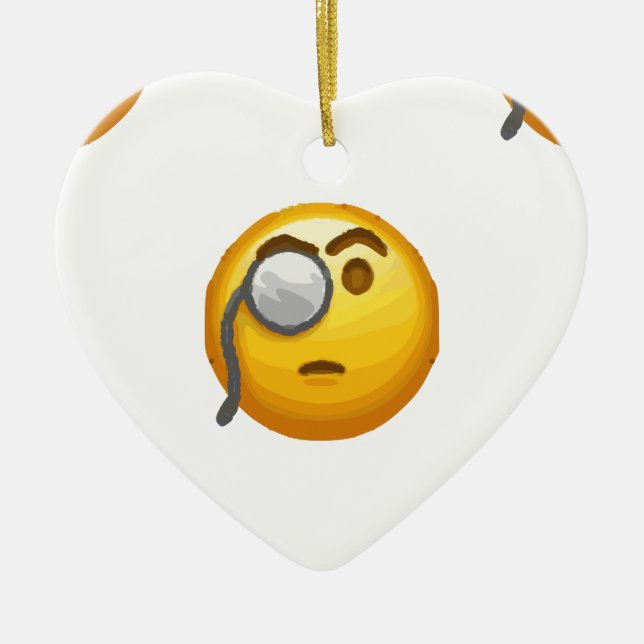 Ornamento De Cerâmica monóculo emoji (Frente)